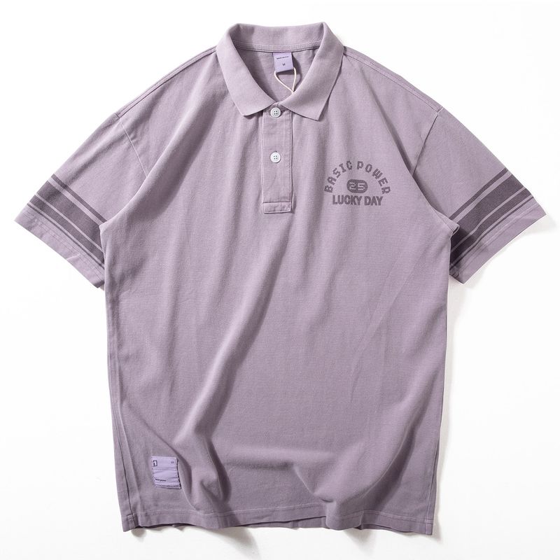 American Retro Polo Shirt Men's Short-Sleeved Summer New Style Washed Pique Cotton Top Versatile Loose Casual Half-Sleeve