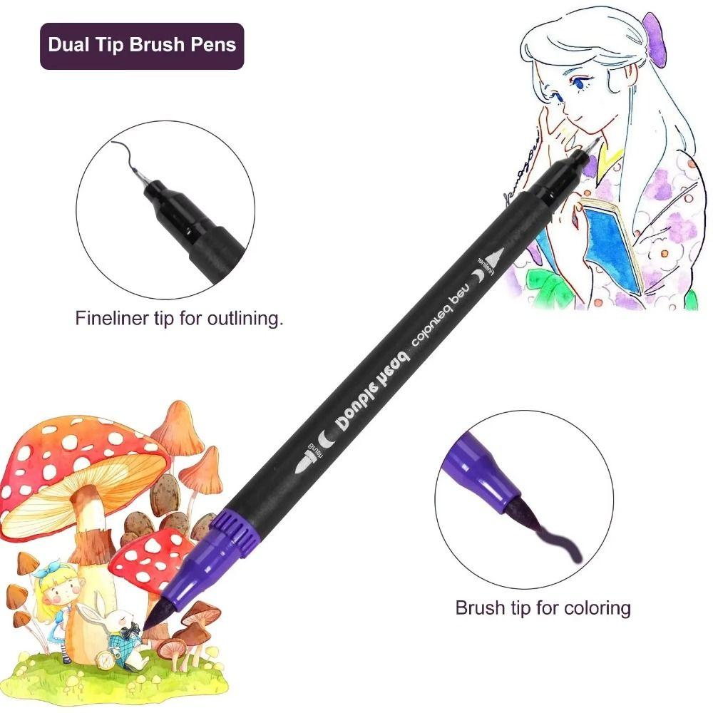 Large Capacity Zippered Slots Organizer Sketching Pencil Bag Art Markers Brush