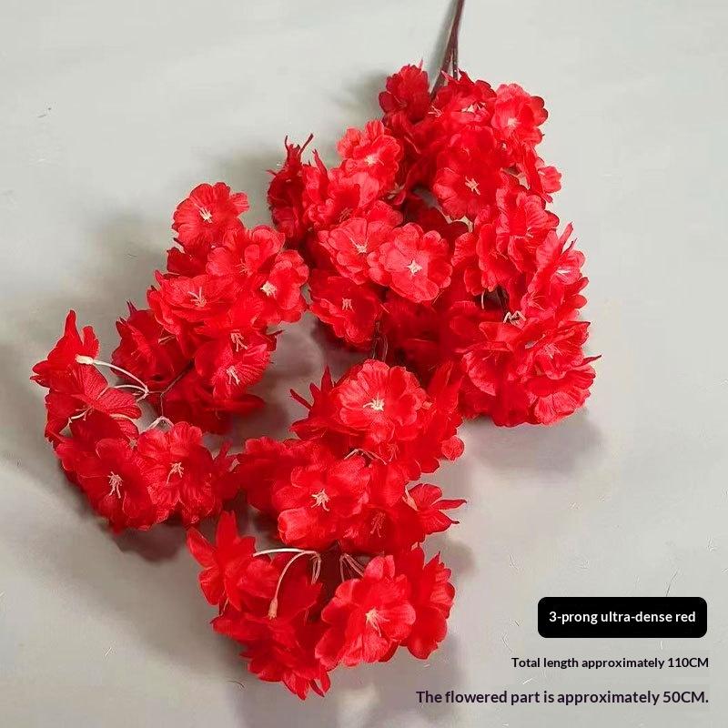 Artificial Cherry Blossom Pink White Cherry Tree Silk Flower Spring Cherry Diy Bonsai Arch Wedding Props Home Decoration