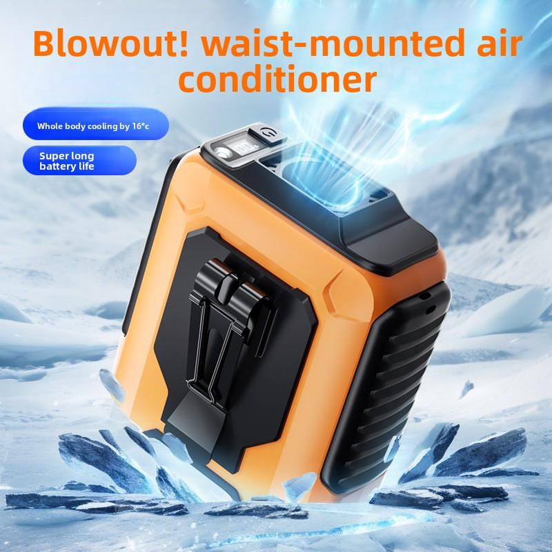 Outdoor Large-capacity High-speed Waist Fan Portable Neck Long Battery Life Violent Fan Camping Small Fan