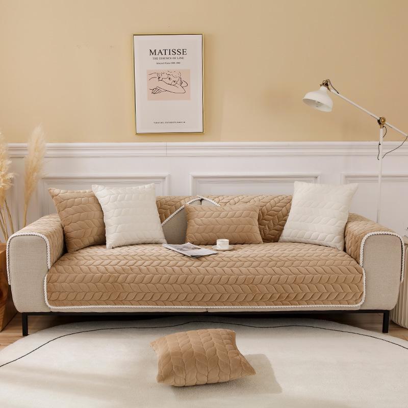 Jiajia Plush Sofa Cushion and Cover - Retro, Simple Design for Autumn and Winter