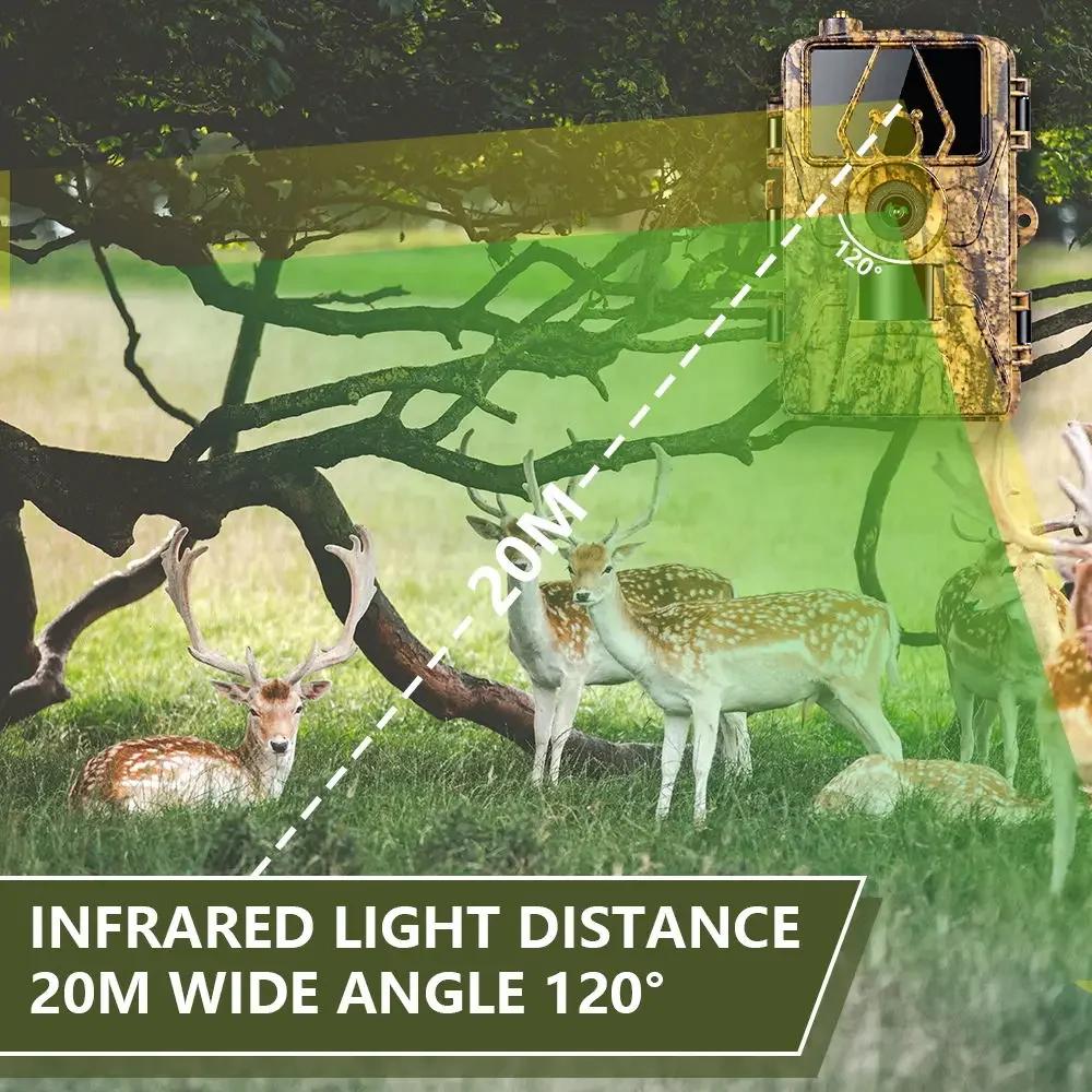 2025 4G LIVE Trail Camera APP Control IR Night Vision Hunting Trap HD Camera 60MP 8K with SIM Card Cellular Mobile Wildlife Cam