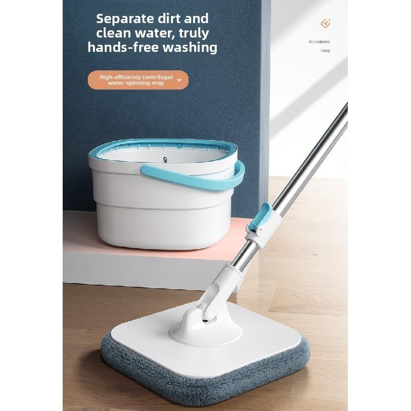 Spin Mop Bucket With Rotating Twisted Drying System For Home Cleaning Efficiency
