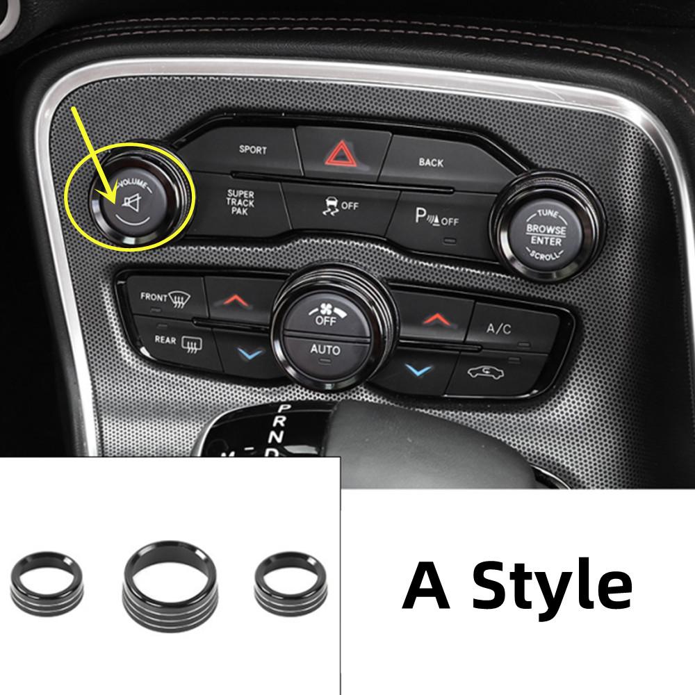 For Dodge Challenger Charger RT SXT Scat Pack Hellcat Demon Daytona 2015-20 Air Conditioning Volume Radio Button Knob Trim Ring WW7