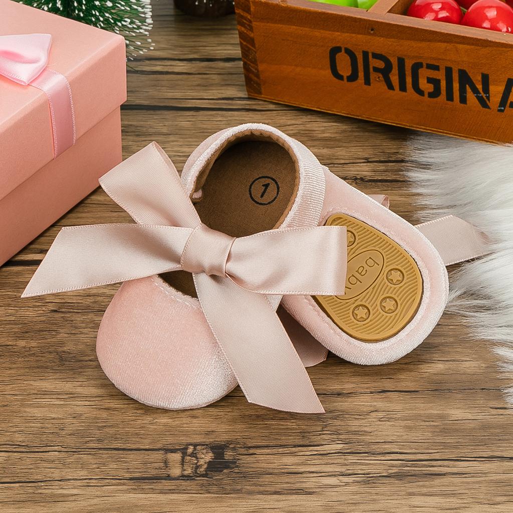 Velvet Ribbon Baby Shoes Princess Shoes Soft Sole Non Slip Walking Shoes Baby Shoes