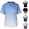Men's Short Sleeve V Neck Gradient Print Print Chest Pocket Carer Top