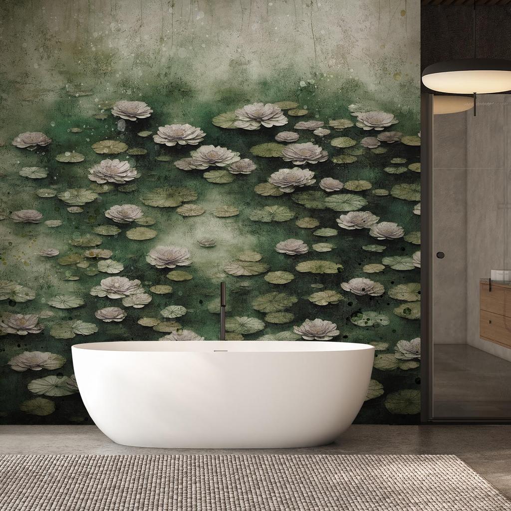 Wallpaper Lotus flowers on a lake