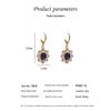 Серьги из серебра 925 пробы с синим камнем и стразами, корейские