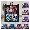 Huntrix Blanket Cover Coral Fleece Plush Kpop Demon Hunters Lightweight Throw Blankets for Home Couch Bedspread