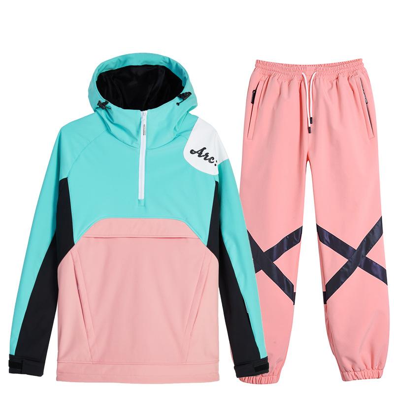 Лыжный костюм для женщин и мужчин, лыжная толстовка с капюшоном для катания на лыжах, сноубордический костюм, мужской, женский, зимний, теплый, уличный, водонепроницаемая, ветрозащитная, лыжная куртка и брюки