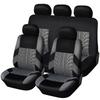 AUTOYOUTH Track Detail Style Car Seat Covers Set Polyester Fabric Universal Blue Color