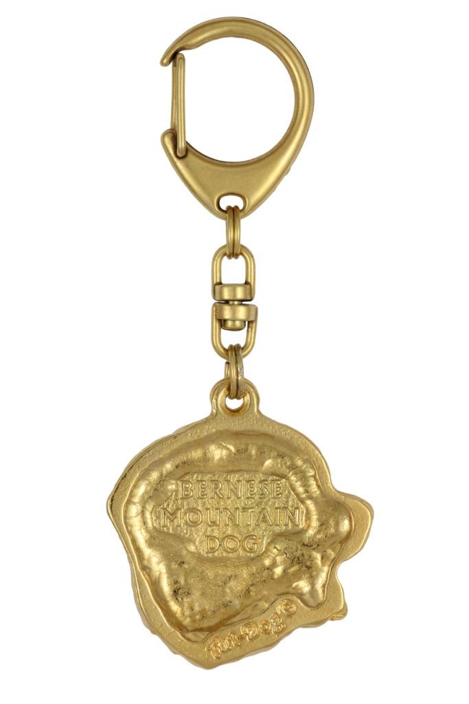 Bernese Mountain Dog, Berner Sennenhund - Gilded Key Ring with Dog, Handbag Decoration, Luxury Accessory by Art-Dog Brand
