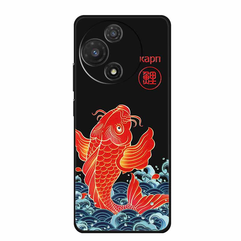 3D Embossed Case For TCL 60 SE NXTpaper 5G Phone Case Coque Flowers Black Silicone Soft Back Cover For TCL 60 NxtPaper 60R Case