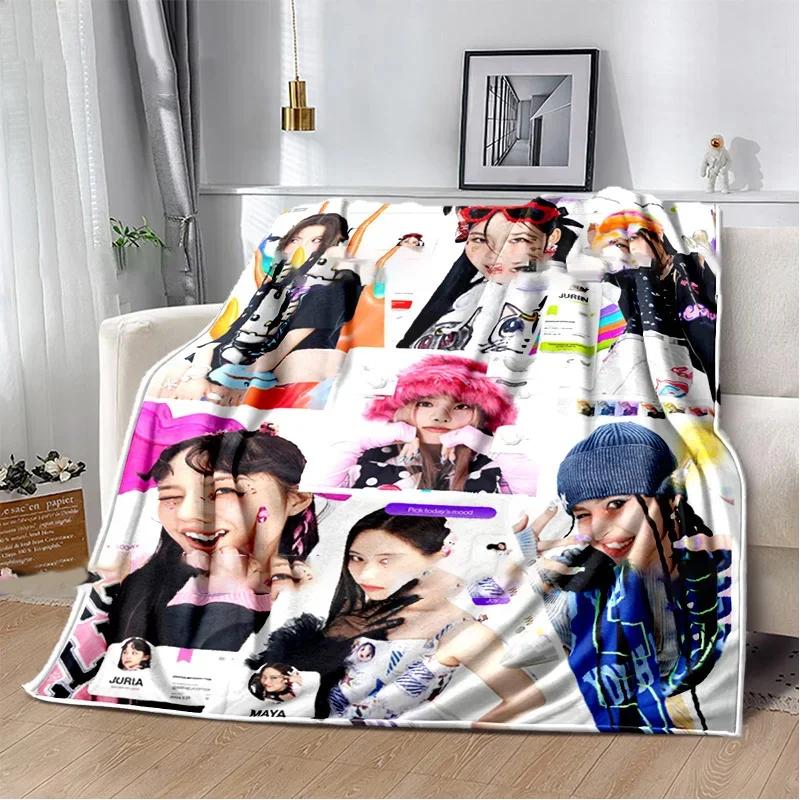 Japanese HipHop Girl Group Xg Character Print Blanket Shooting Stars Warm Plush Cozy Throw Blanket for Beding Couch Fans Blanket