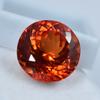 Natural Orange Sapphire Loose Gemstone Round Cut 17.65 ct September Birthstone for Gem Collections