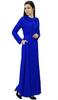 Bimba Women's Long Sleeve Maxi Mandarin Collar Plain Jilbab Dress With