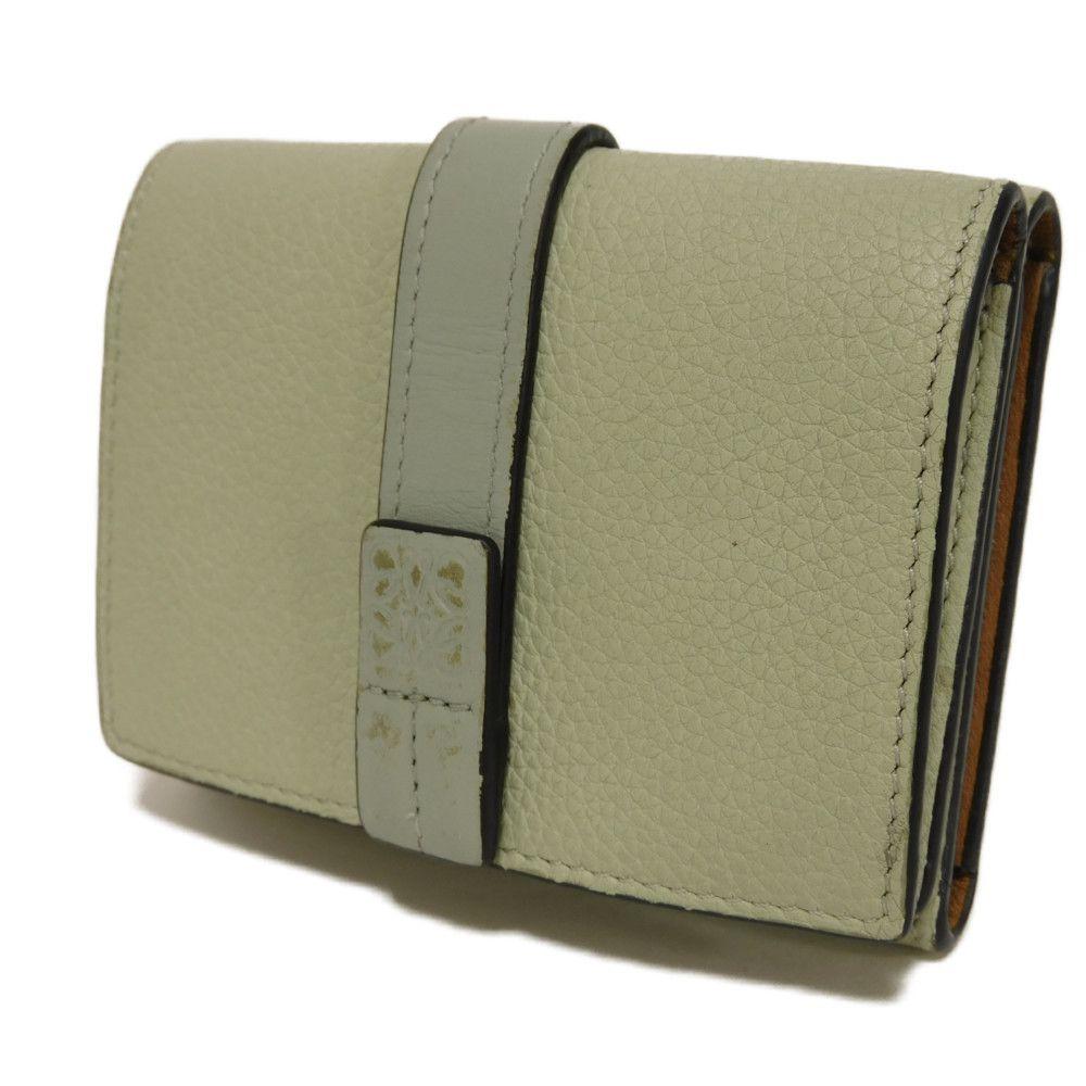 Used 12695 Trifold Wallet C660TR2X03 7942 Pastel Marble Green Ash Gray Brown Anagram Unisex from Japan AUTHENTIC