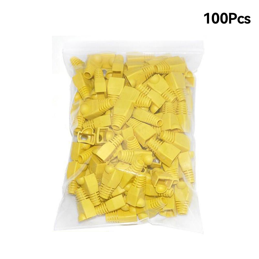 100 шт. разноцветных CAT5E CAT6 RJ45 Ethernet сетевых кабелей защитные чехлы для кабельных разъемов крышки вилки
