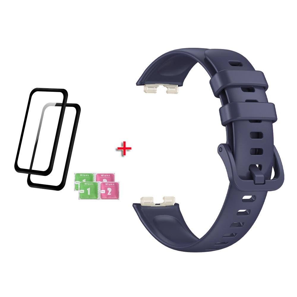 Стекло + ремешок для браслета Huawei Band 8, силиконовый браслет с защитной пленкой для экрана Huawei Band 8, стекло, 3D изогнутый защитный чехол