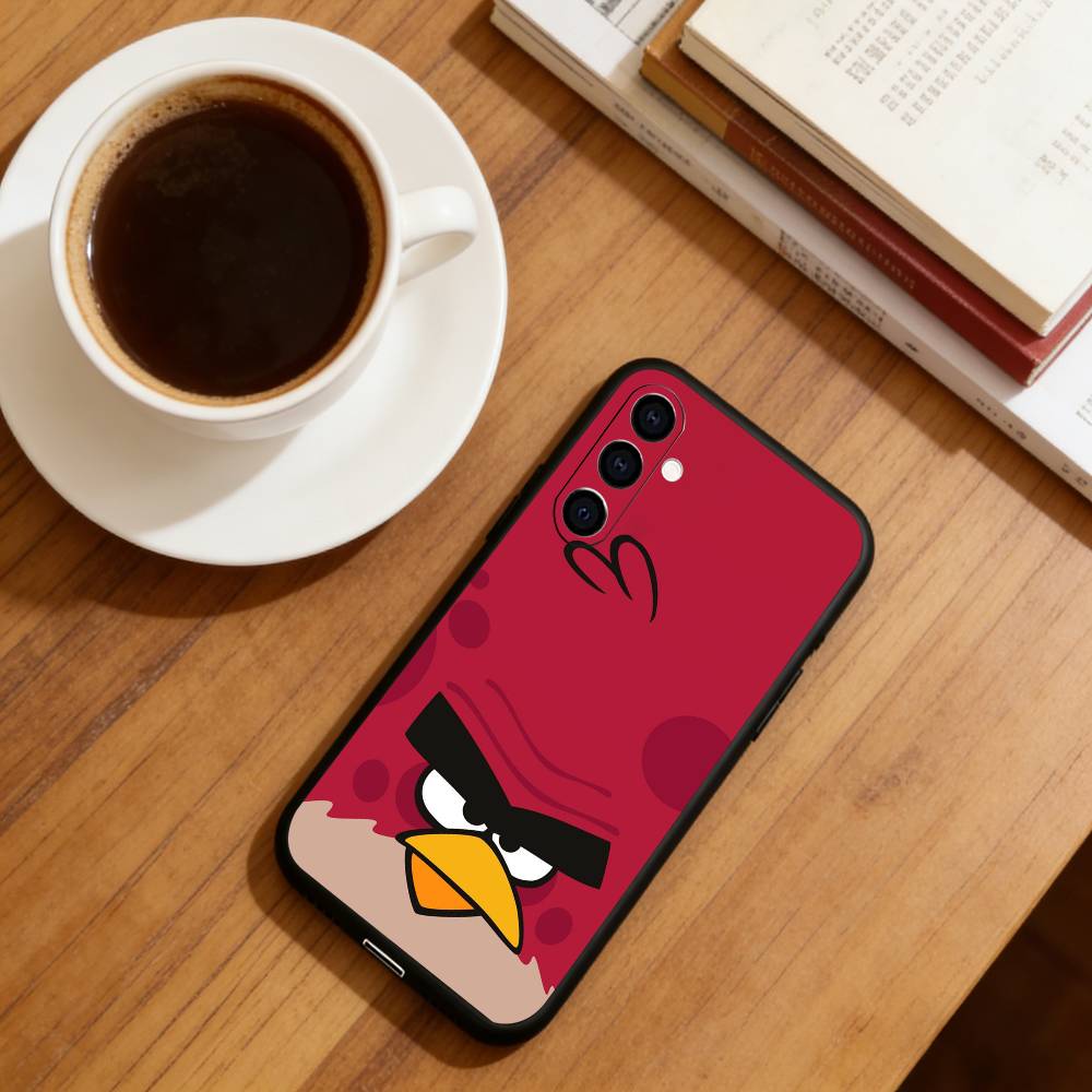 Забавный мультяшный чехол для телефона A-Angry B-Birds для Samsung Galaxy A73, A72, A71, A70, A53, A52, A51, Мягкий силиконовый черный чехол