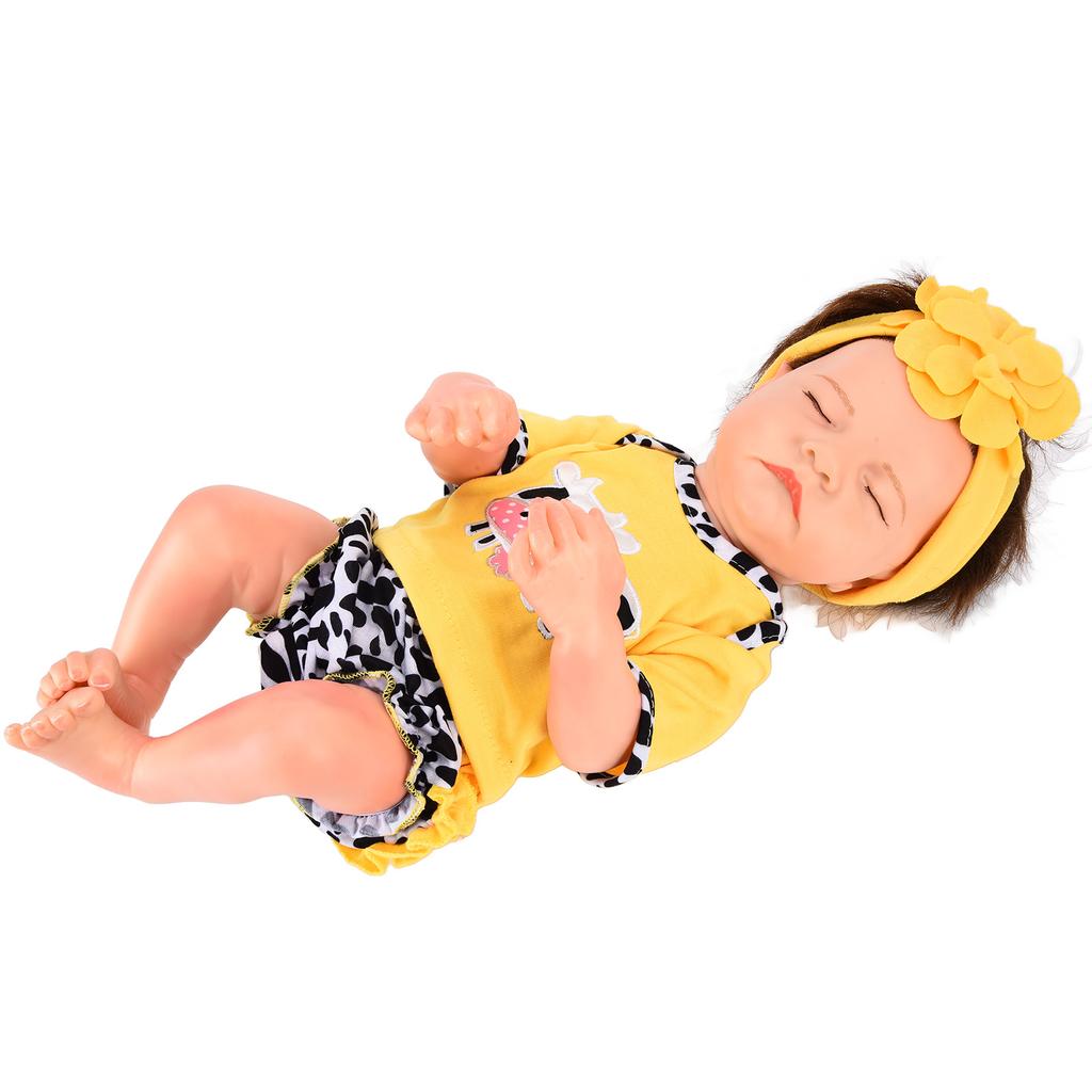 Кукла-реборн, 18 дюймов, милая, как живая, кукла-новорожденный с резинкой для волос, детская игрушка в подарок