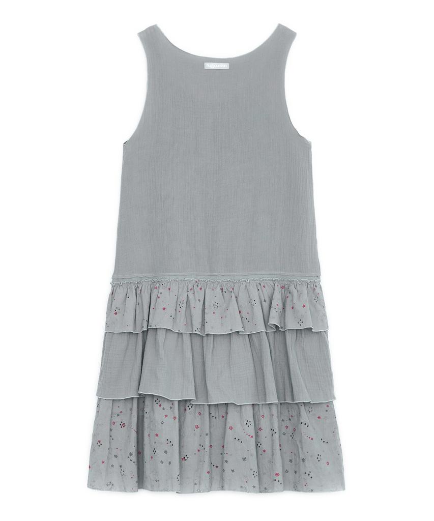 Hug Your Skin Fairy Needlework Tiered Dress (Grayish Blue)
