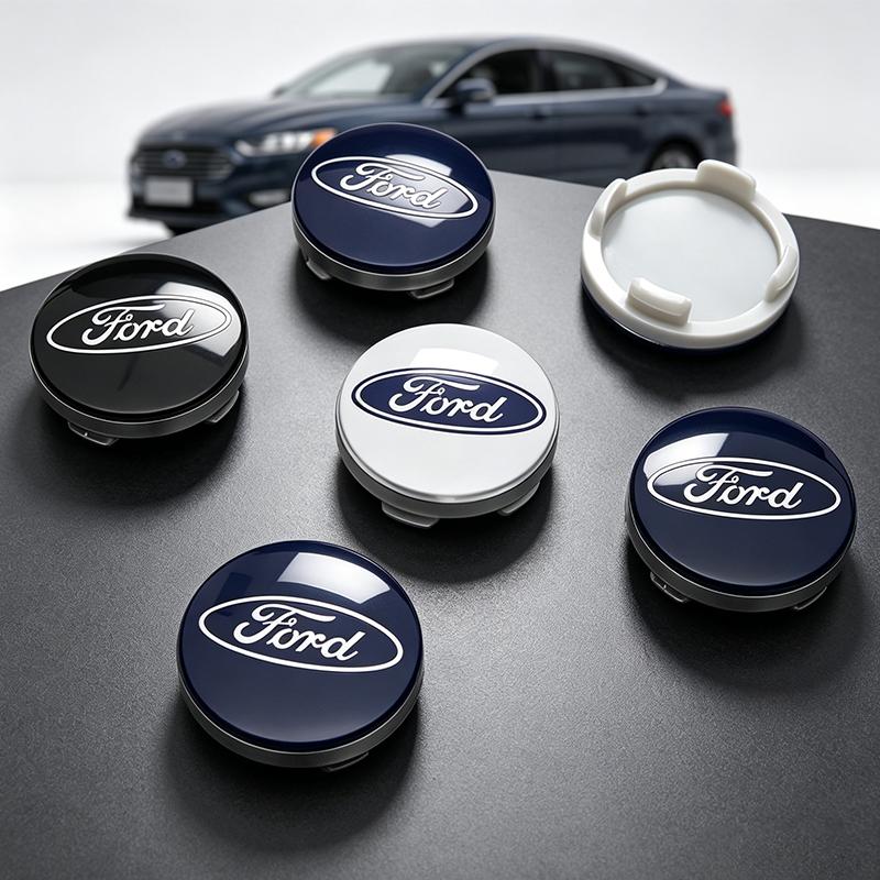 4Pcs Car Logo Wheel Hub Center Caps Decoration Accessories For Ford ST Line Focus Mustang Fiesta Puma Ranger Kuga MK7 MAX F150 BW9