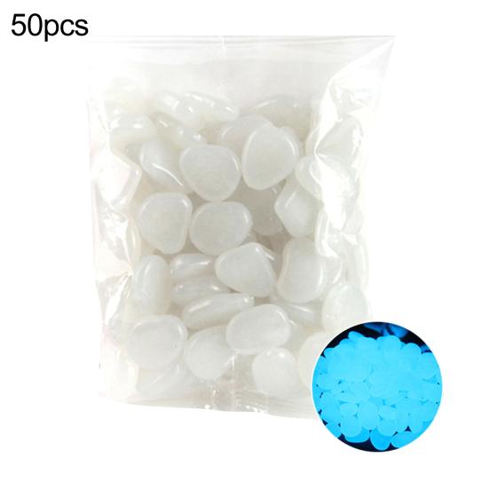 50Pcs Cobblestone Irregular Shape Eco-friendly Aquarium Decor Luminous Craft Glow Pebbles for Potting