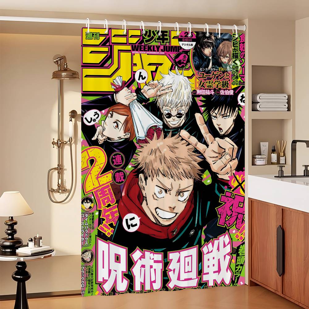 J-Джудзюцуэс Япония Аниме К-Кайсенес Водонепроницаемая Ткань Шторка для душа Украшение для ванной комнаты Шторка для дома Шторка для душа