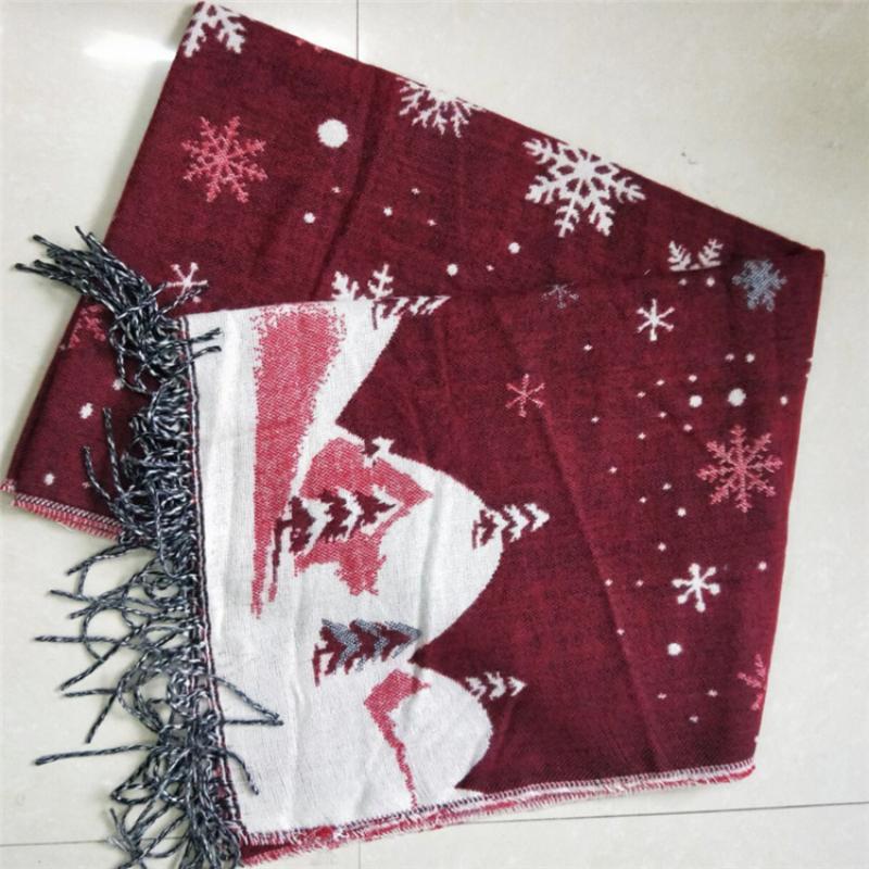 Fashion Snowflake Deer Scarf, Enlarged Size Fringed Imitation Cashmere Scarf, Dual-purpose Women's Scarf