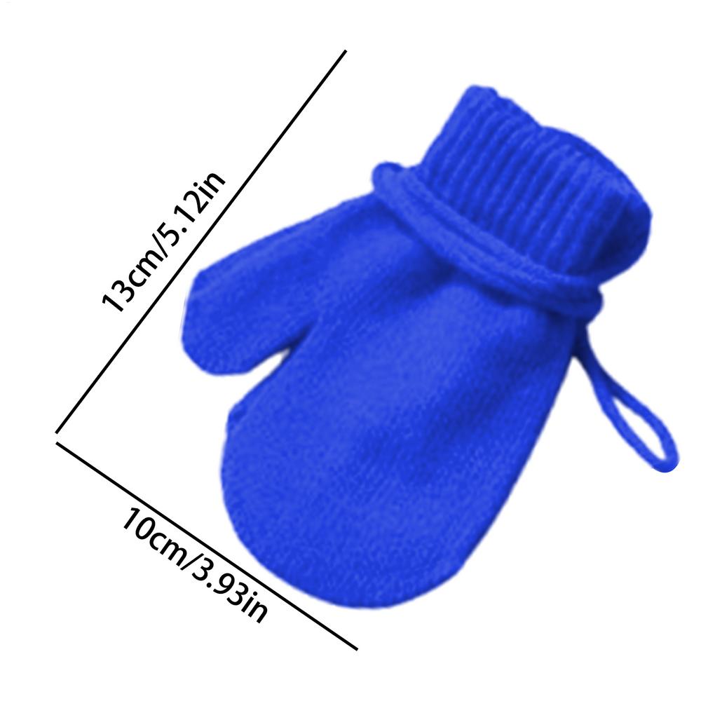 Детские лыжные перчатки вязаные снежные перчатки на веревочке удобные теплые варежки милые детские зимние аксессуары для катания на лыжах и коньках