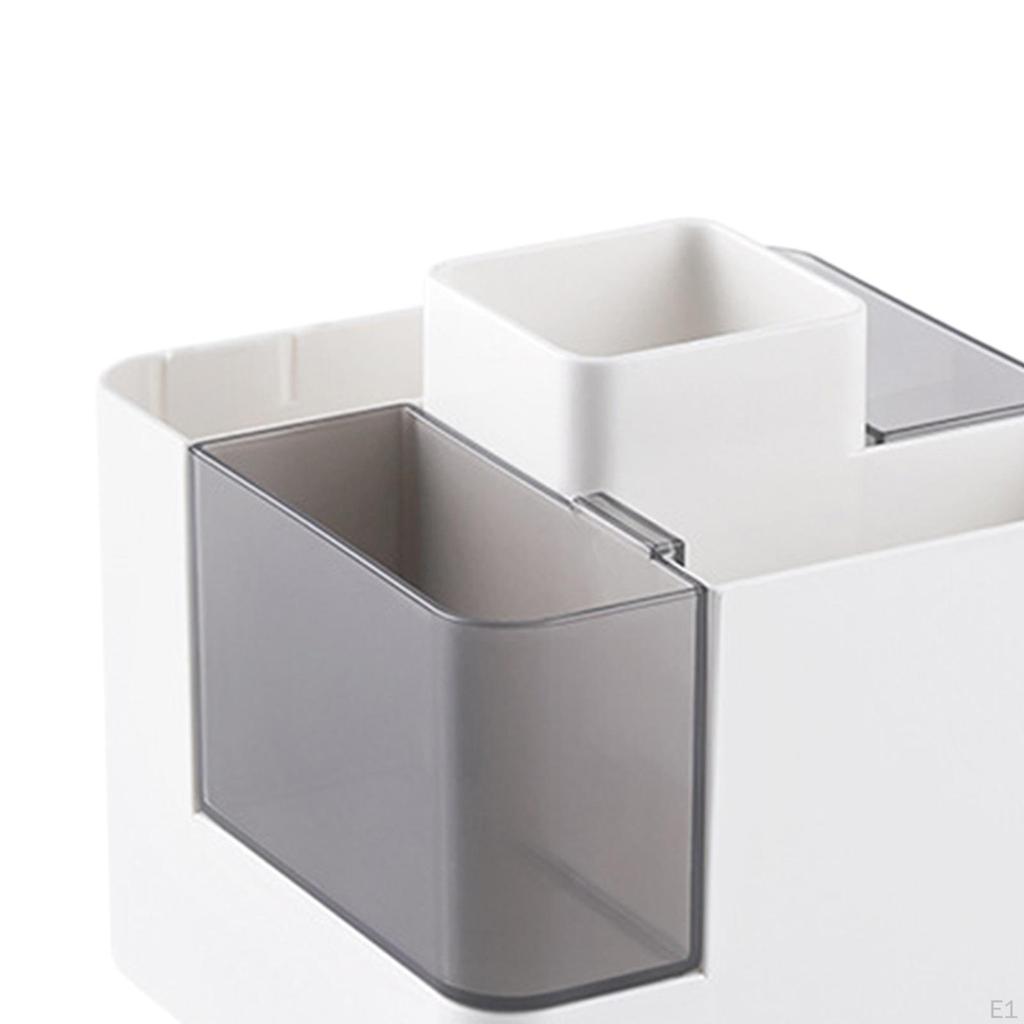 Pencil Pen Holder Desk Multi Functional Organizer Compartments Desktop Stationery