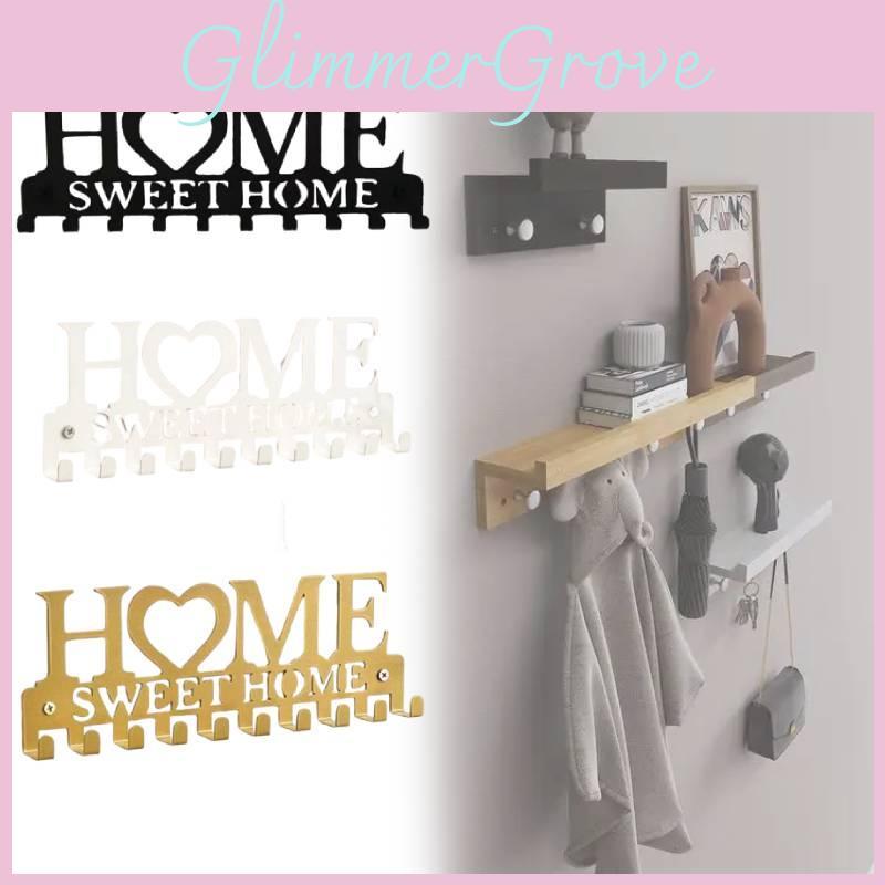 Modern Iron Home Letter Key Towel Organizer With Screw Mount For Household Storage