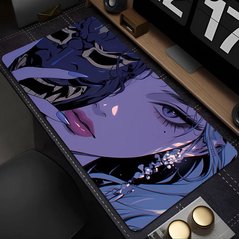 Mouse Pad Devil Oni Mask Keyboard Pad New Mousepad Natural Rubber Anti-Slip Office PC Anime Girl Desk Mat Perfect Gift for Teens