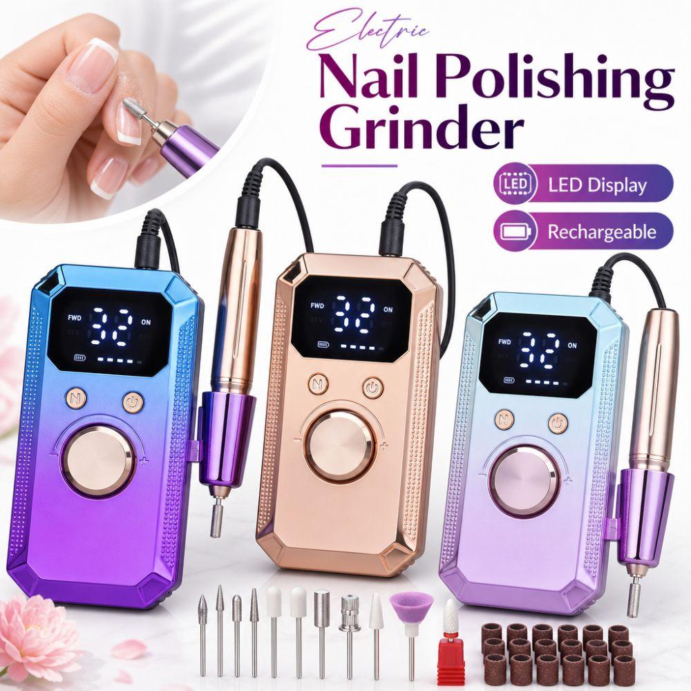32 Speeds Electric Nail File LED Display Nail Grinder Electric Nail Polishing Grinder Nail Tools