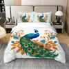 Simple peacock 3d printing thickened polished bed high-end quilt cover, dormitory three-piece bedding