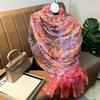 180*135cm Summer Silk Scarf Women Outdoor Shawl Bandanna Foulard Female Beach Fashion Luxury Oversized Shawl Head Hijab Wrap