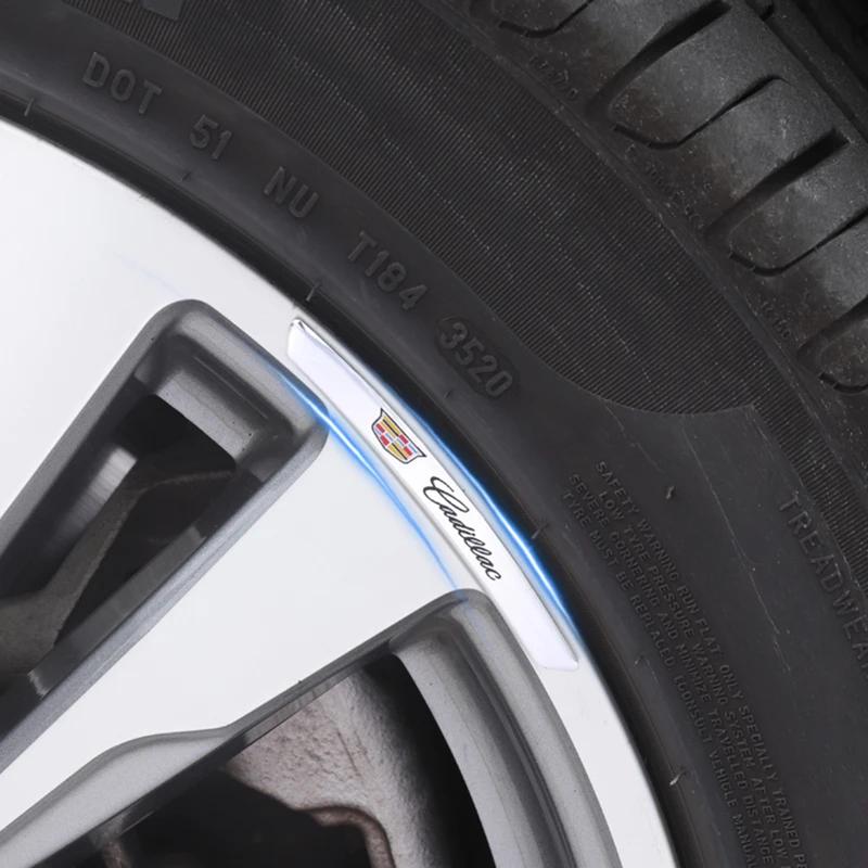 4pcs/set Alloy Car Wheel Edge Emblem Tire Rims Stickers for Cadillac ATS CT4 CT6 CTS SLR SRX XLR XT4 XT5 Escalade Deville DTS