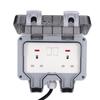 Уличная розетка Двойная коробка с силовыми розетками с кабелем IP66 Водонепроницаемая Британский стандарт 250В 13А