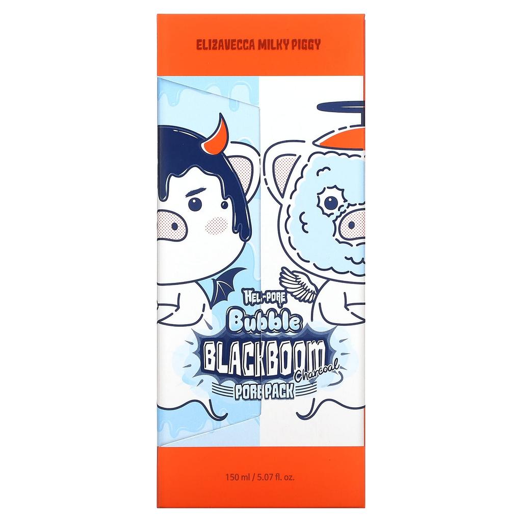Elizavecca, Milky Piggy, Hell-Pore, угольно-пузырчатая маска для пор в черной комнате, 5,07 жидких унций (150 мл)