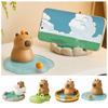 Animal Figurines Capybara Mobole Phone Stand Crocodile Capybara Model Toy  Office Decor