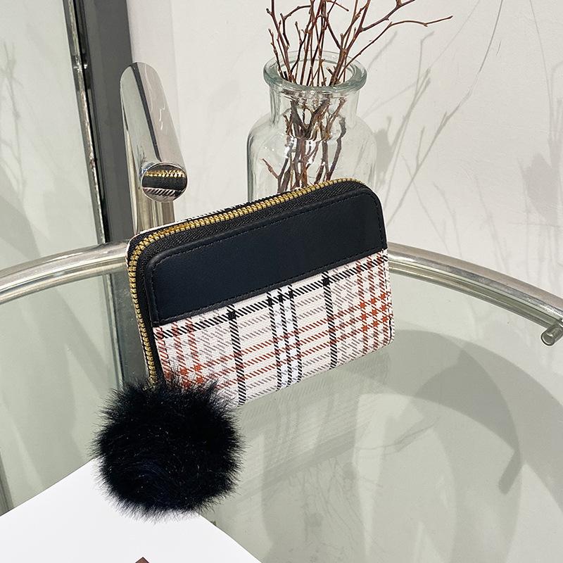 Маленький клетчатый кошелек, женская сумка-клатч, сумка Fresh and Sweet, новая сумка для мелочи.