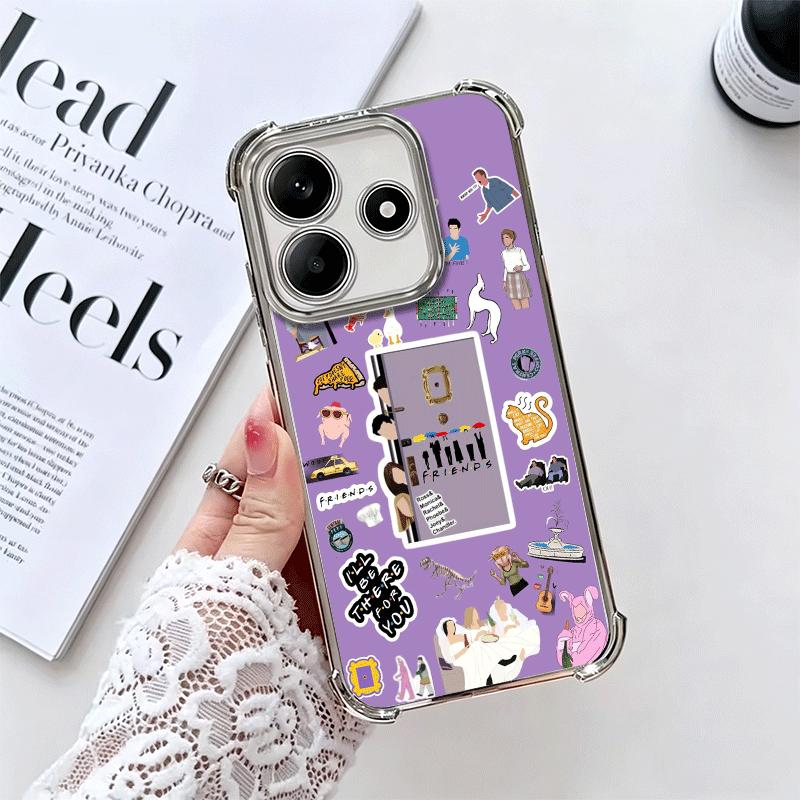 Friends Tv Show Theme Plating Phone Case For Xiaomi Redmi Note 14 15 Pro Plus 13 12 11 11S 11T 10 9S 9 5G Anti-Fall Airabag Cove