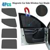 4 шт. Магнитные черные чехлы-сетки для защиты от солнца на окна автомобиля, внедорожника, защита от УФ-лучей