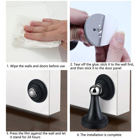 1 компл. дверной стопор без ударов, анти-столкновение, магнитный дверной стопорный бампер из нержавеющей стали, товары для дома