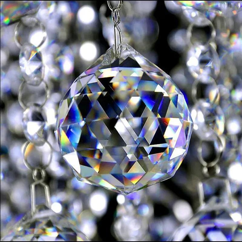 15mm/25/50mm Clear Crystal Hanging Ball Glass Prism Sun Cather Faceted Balls For Chandeliers Part Home Wedding Decoration