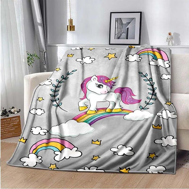 Милое розовое одеяло с единорогом, одеяло для дивана, украшение для спальни, гостиной, одеяло для кровати, одеяло для пикника, одеяло