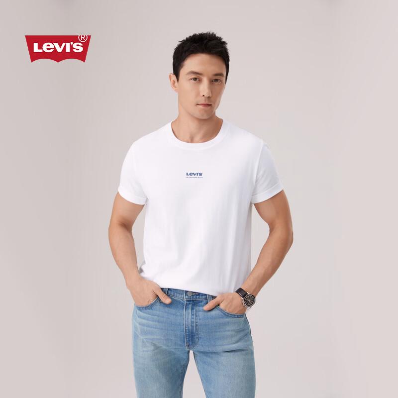 Levi's Унисекс Американская Классика Футболка с Принтом Логотипа Свободного Покроя с Круглым Вырезом