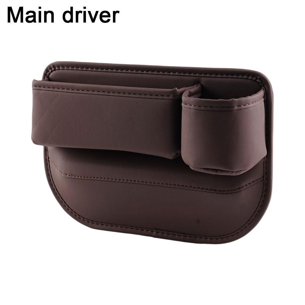 Кожаный органайзер для автомобильного сиденья, многофункциональная консоль, внутреннее отделение для хранения вещей с держателем для наполнителя, карман для хранения в автомобиле, стаканчик Cr A7S4