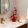 1pc Red Plum Blossom Potted Plant for New Year, Premium Artificial Flower for Wedding, Valentine's & Home Decor